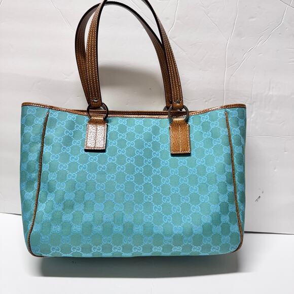Gucci Canvas Tote Bag - M Turquoise Blue - Picture 1 of 7